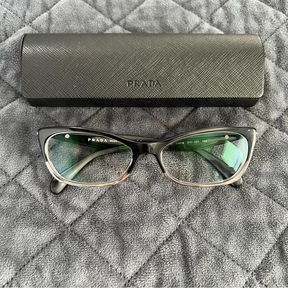 Prada Women Reading Black Cat Eye Glasses